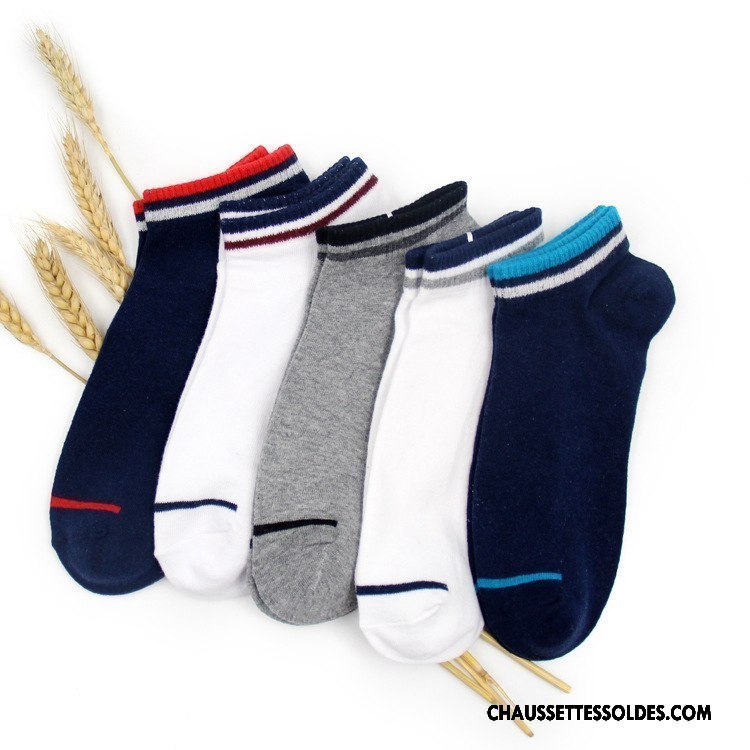 Chaussettes Courtes Homme Mouvement Chaussette Basse Coupée Casual Le Nouveau Couleur Respirant Bleu