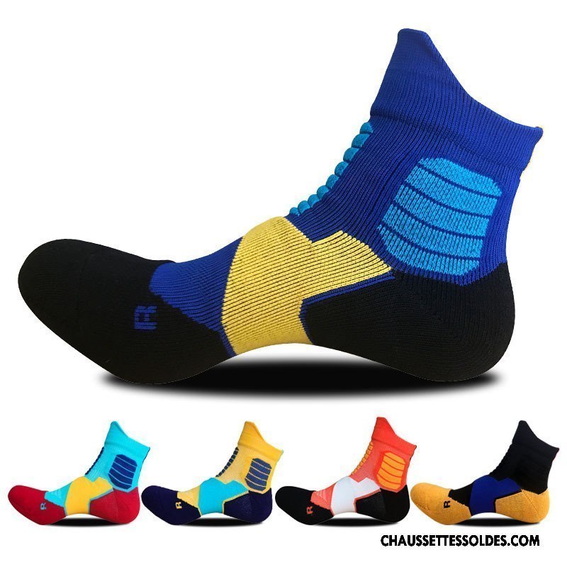 Chaussettes Courtes Homme Mouvement Hiver Absorber La Sueur L'automne Basket Milieu Bleu Marin