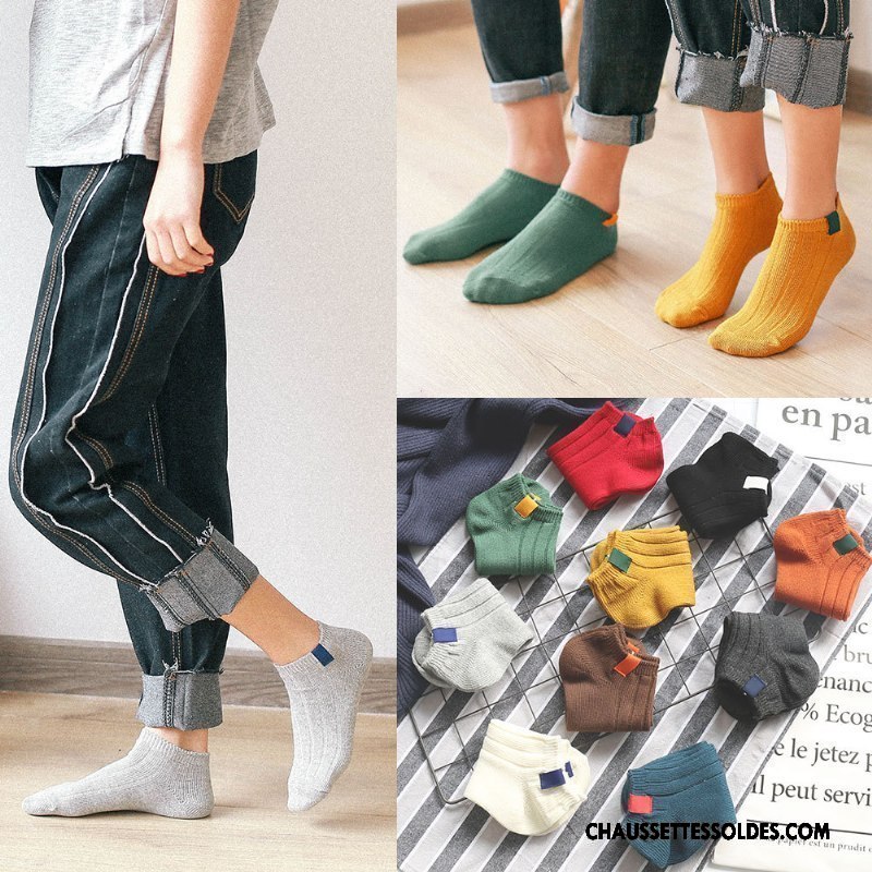 Chaussettes Courtes Homme Nouvelles Arrivées Rétro Printemps Été Chaussette Basse Coupée Femme Pure Vert