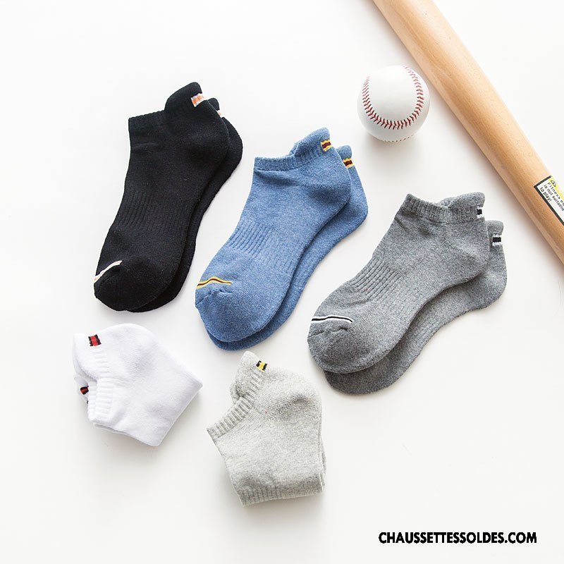 Chaussettes Courtes Homme Poignet Nouvelles Arrivées Chaussette Basse Coupée Basket Escalade Terry Pure Bleu