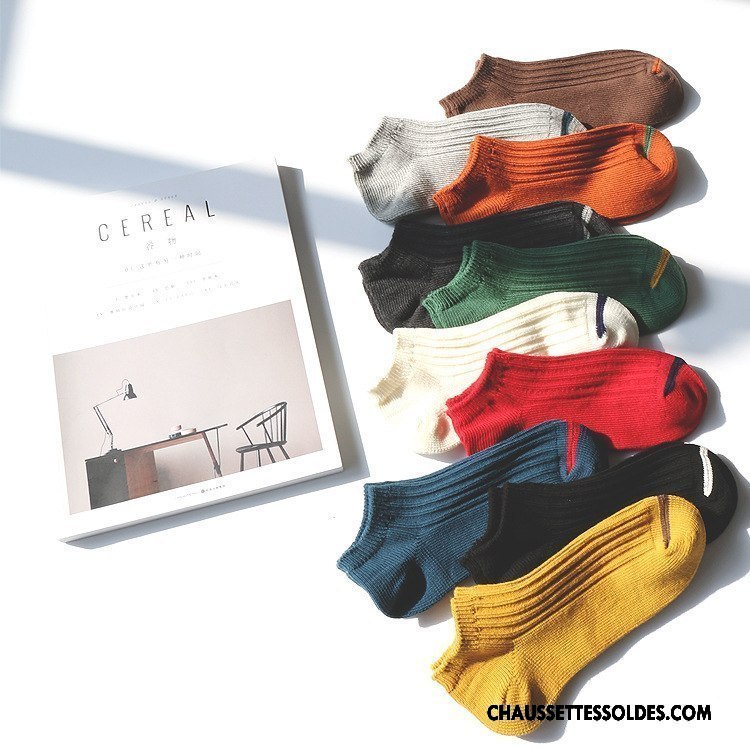 Chaussettes Courtes Homme Respirant Femme Chaussette Basse Coupée 100% Coton Lovers Chaussette Courte Jaune