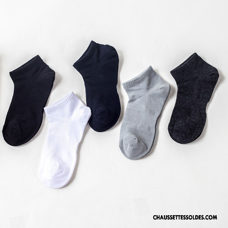 Chaussettes Courtes Homme Respirant Le Nouveau Chaussette Basse Coupée 100% Coton Plaine Tendance Bleu Clair