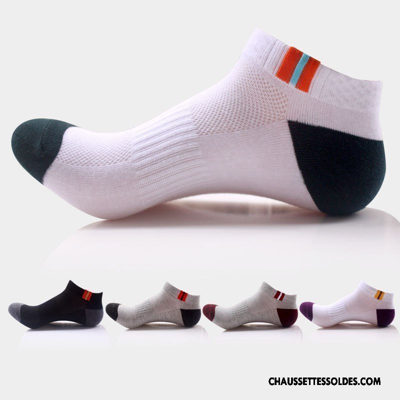 Chaussettes Courtes Homme Réseau Basket Matelassé De Plein Air Chaussette Basse Coupée Escalade Blanc