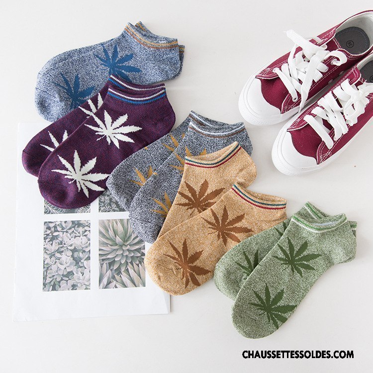 Chaussettes Courtes Homme Rétro Mouvement Chaussettes En Coton Le Nouveau Violet