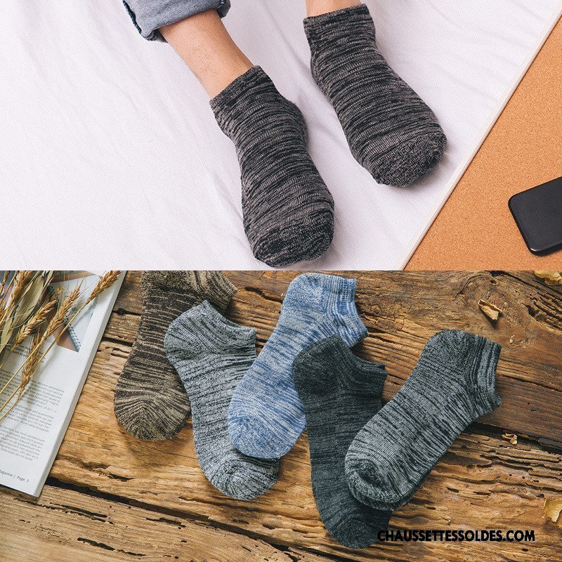 Chaussettes Courtes Homme Rétro Serviette Thermiques Personnalité Plus De Velours Le Nouveau Gris
