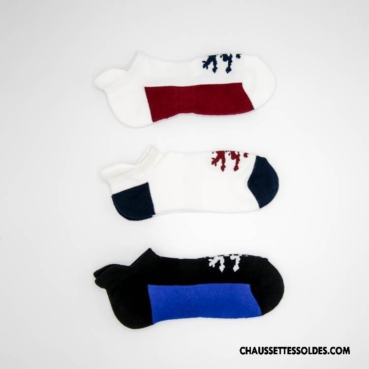 Chaussettes Courtes Homme Rétro Terry Chaussette Basse Coupée 100% Coton Tendance Renforcé Blanc
