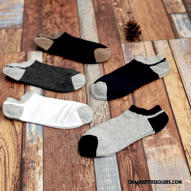 Chaussettes Courtes Homme Tendance Chaussette Basse Coupée Casual 100% Coton Classique Pure