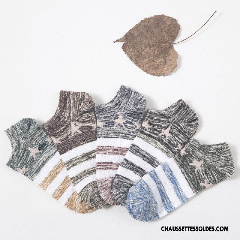 Chaussettes Courtes Homme Tendance Hiver L'automne Casual Pentacle Gris