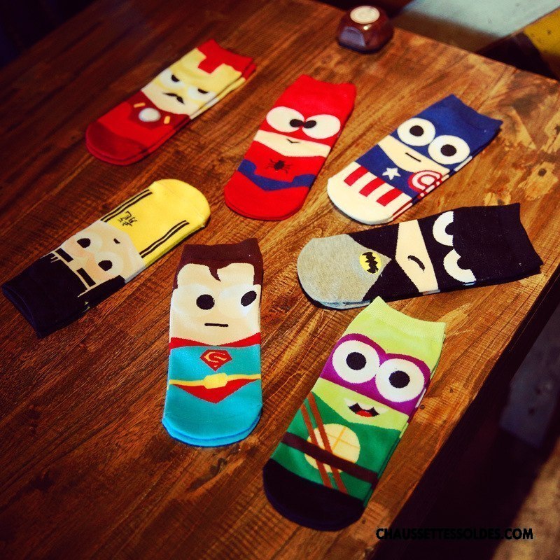 Chaussettes Courtes Homme Ultra Dessin Animé Chaussette Courte L'automne Héros Chaussette Basse Coupée Bleu