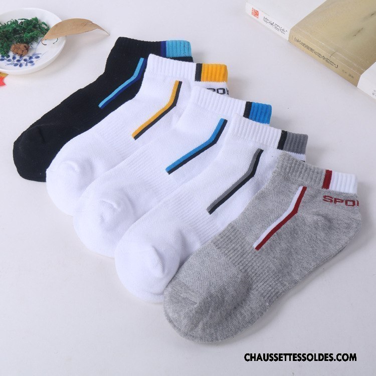 Chaussettes Courtes Homme Été Anti-odeur Chaussette Basse Coupée Antidérapant Absorber La Sueur Mouvement Gris