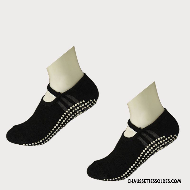 Chaussettes De Yoga Femme 100% Coton Silicone Antidérapant Métier Hiver Chaussette Basse Coupée Noir