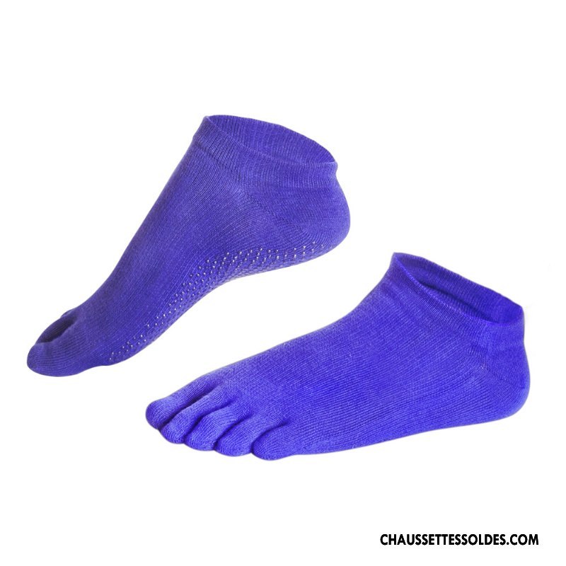 Chaussettes De Yoga Femme Absorber La Sueur Silicone Antidérapant Mouvement Courte Respirant Bleu Marin