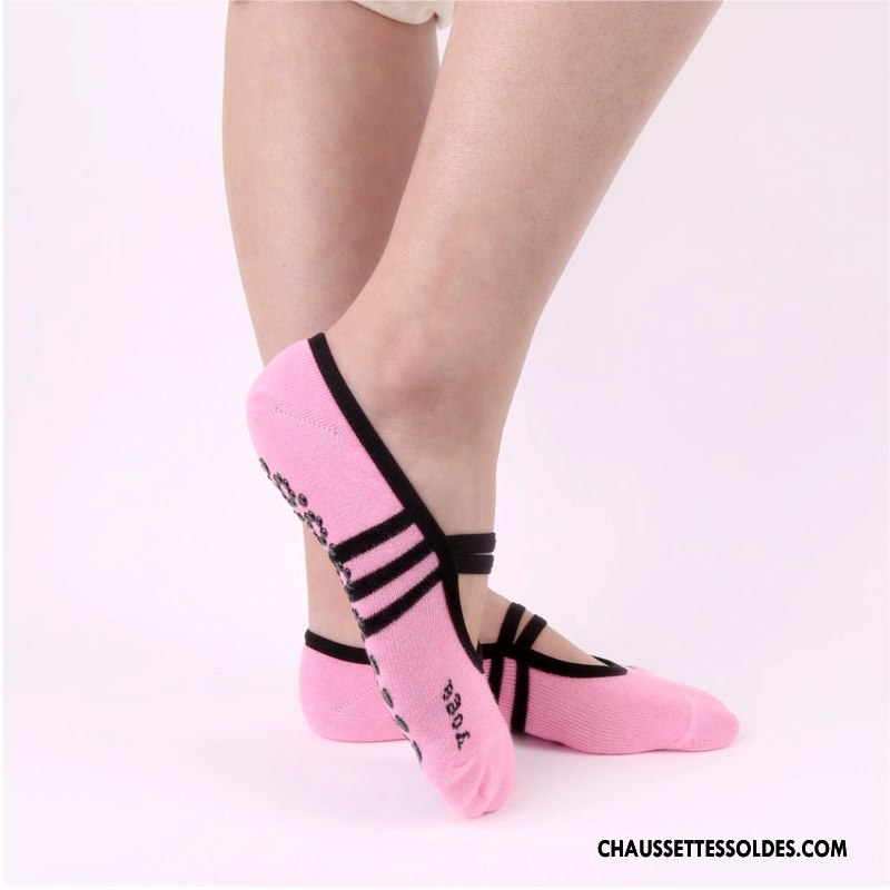 Chaussettes De Yoga Femme Antidérapant Le Nouveau Mouvement Dos Nu Invisible Rose