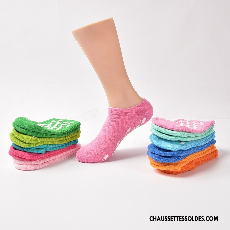 Chaussettes De Yoga Femme Chaussette Basse Coupée Légère Courte 100% Coton Antidérapant Casual Rose Clair