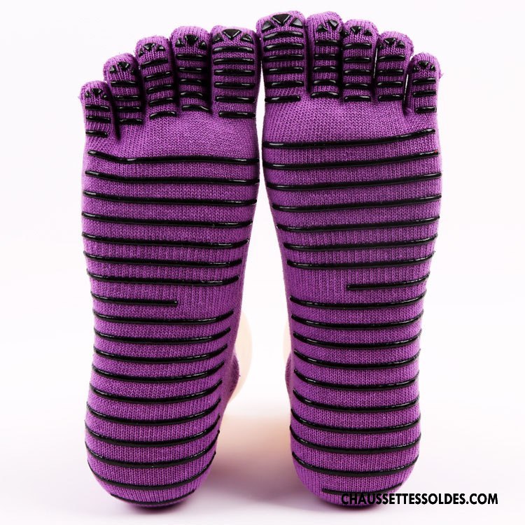 Chaussettes De Yoga Femme Cinq Doigts Antidérapant Europe Violet