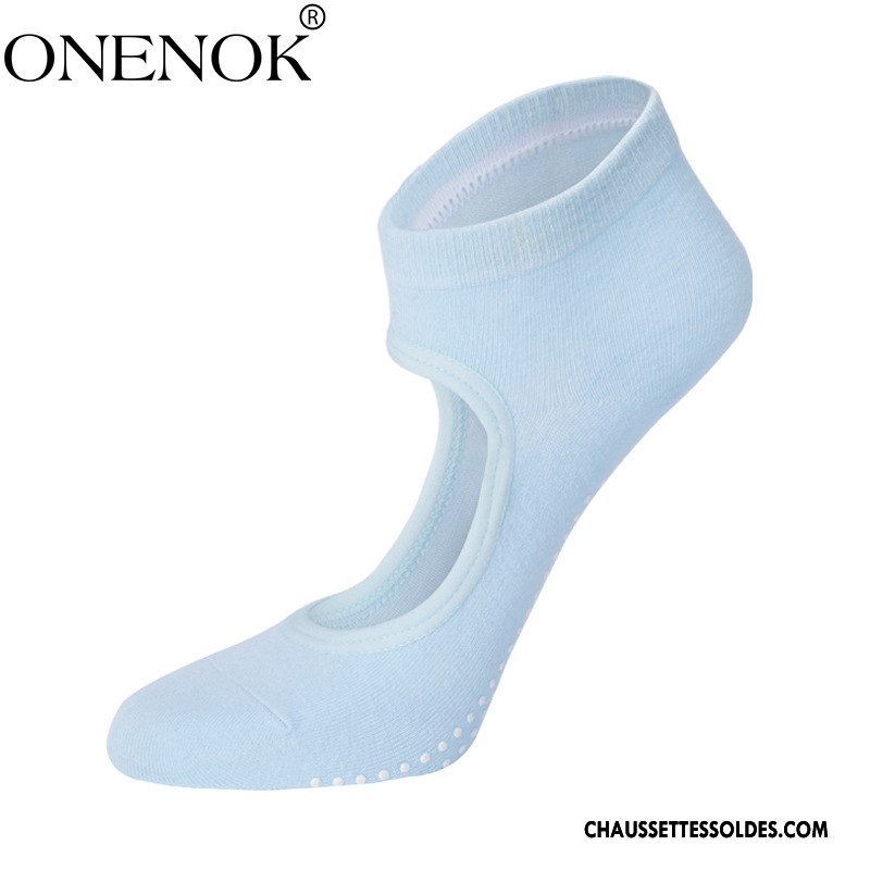 Chaussettes De Yoga Femme Dame Matelassé Antidérapant Pure Bleu