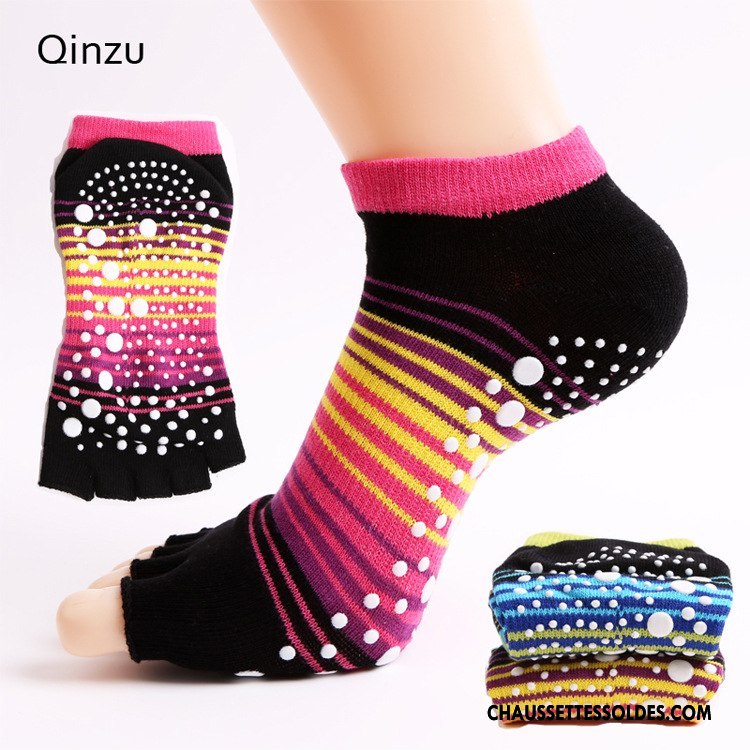Chaussettes De Yoga Femme Hiver L'automne Métier Ouverture Du Pied Antidérapant Le Nouveau Rose