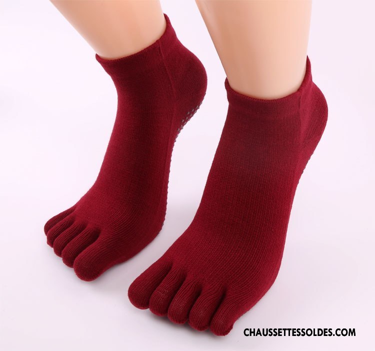 Chaussettes De Yoga Femme Mouvement Dos Nu Ouverture Du Pied Dame Antidérapant Aptitude Bordeaux