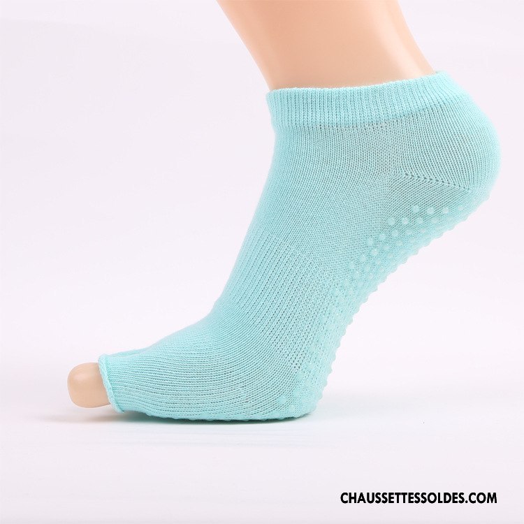 Chaussettes De Yoga Femme Ouverture Du Pied Antidérapant Danse Hiver Le Nouveau L'automne Couleurs De Bonbons Bleu
