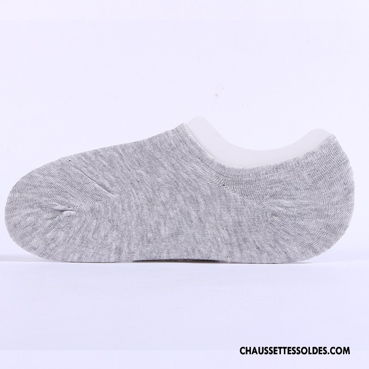 Chaussettes Invisibles Homme 100% Coton Basse Yarn Légère Couleur Chaussette Basse Coupée Coloré Gris Clair