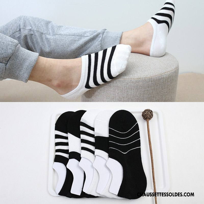 Chaussettes Invisibles Homme Casual 100% Coton Le Nouveau Blanc Noir