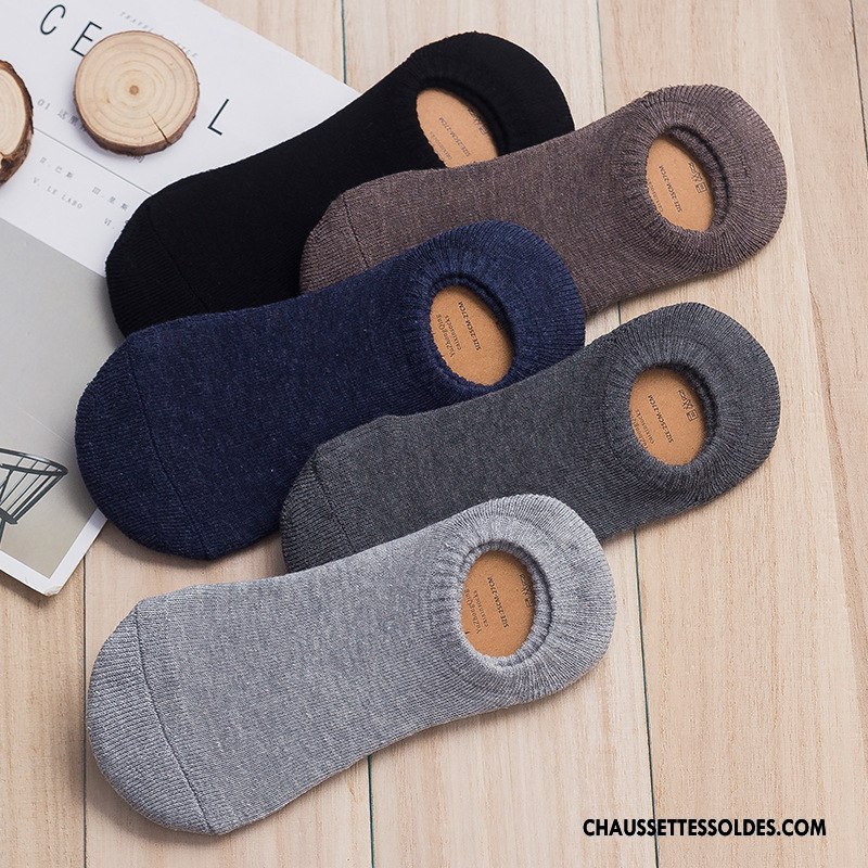 Chaussettes Invisibles Homme Chaussette Basse Coupée Casual Coton Bio Respirant Bleu Clair