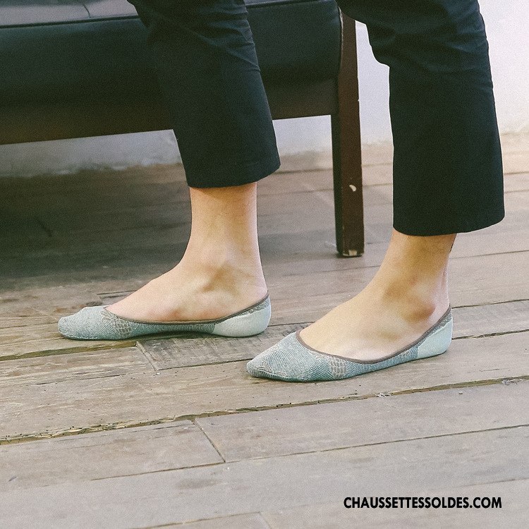 Chaussettes Invisibles Homme Chaussette Basse Coupée Mode Été Chaussette Courte Tendance Créatif Bleu Clair