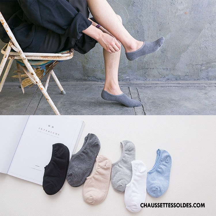 Chaussettes Invisibles Homme Chaussette Courte Le Nouveau Casual Été Printemps Style Chaud Pure Gris