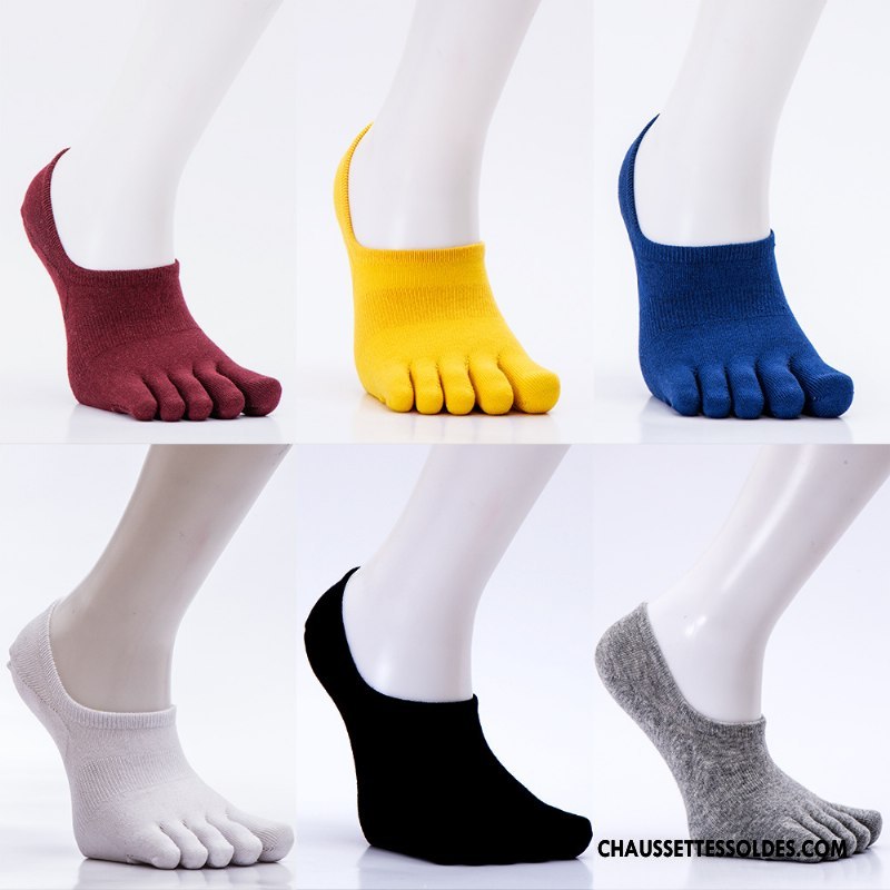 Chaussettes Invisibles Homme Chaussettes En Coton Anti-odeur Été Printemps Chaussette Basse Coupée Absorber La Sueur Pure Jaune