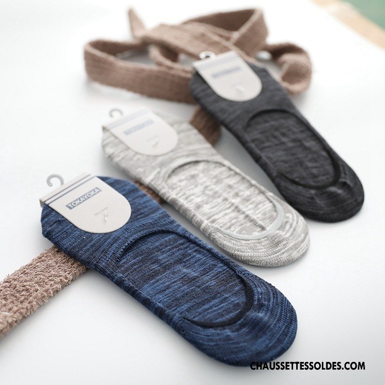 Chaussettes Invisibles Homme Chaussettes En Coton Silicone Antidérapant Coton Bio Livraison Gratuite Bleu Marin Clair