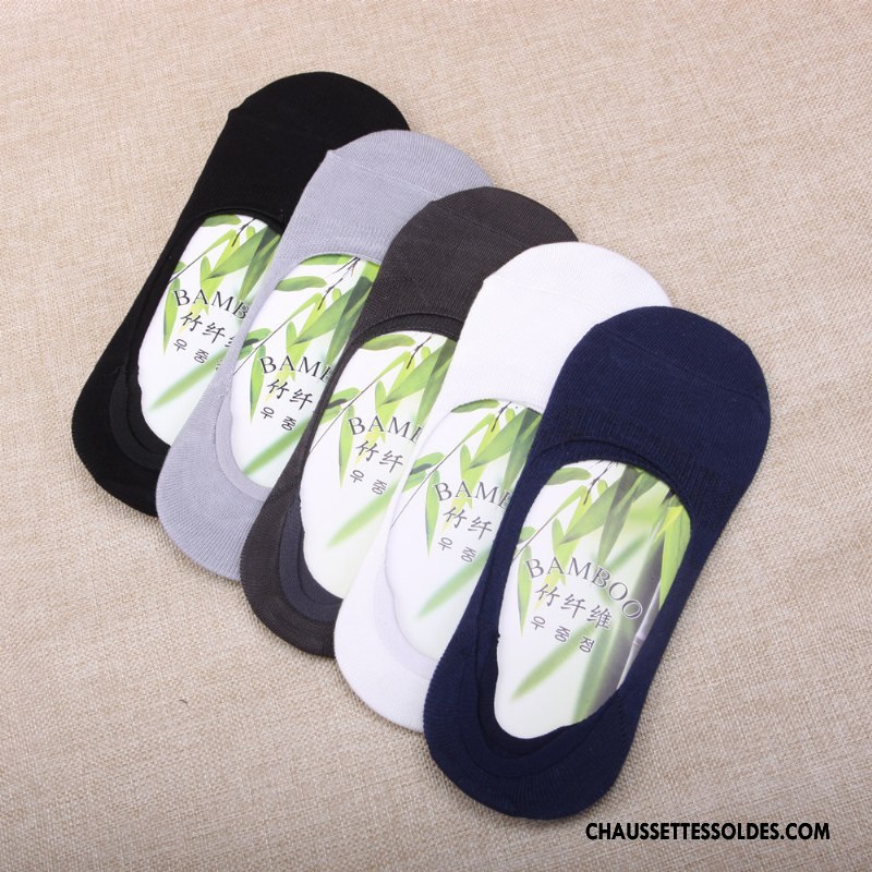 Chaussettes Invisibles Homme Coton Bio Chaussette Basse Coupée Été Anti-odeur Bambou Fibre Bleu Clair