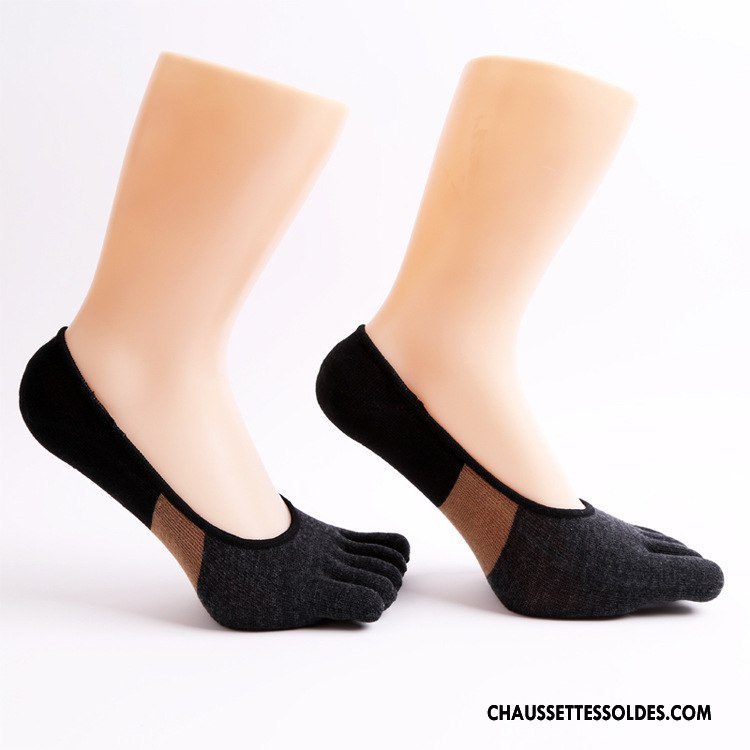 Chaussettes Invisibles Homme Fleurs Respirant Anti-odeur Matelassé Chaussette Basse Coupée Légèrement Gris