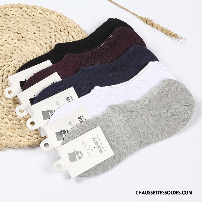 Chaussettes Invisibles Homme Hiver 100% Coton Chaussette Basse Coupée L'automne Matelassé Renforcé Pure Clair