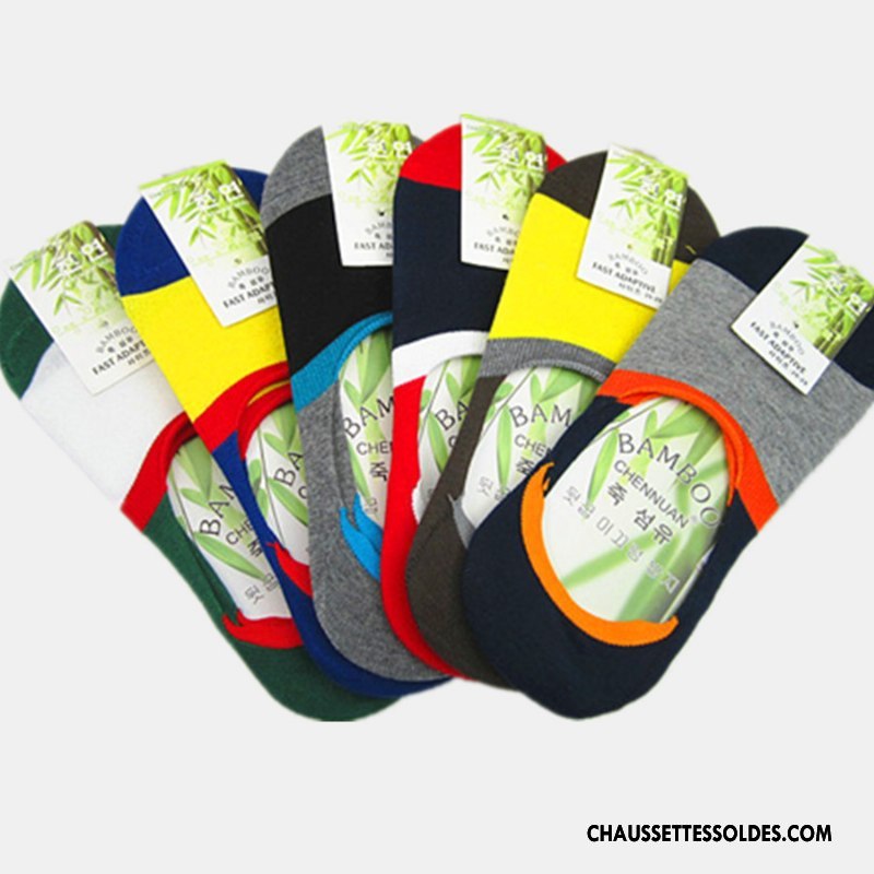 Chaussettes Invisibles Homme Le Nouveau Été Chaussette Basse Coupée Matelassé Couleurs Mixtes Coloré