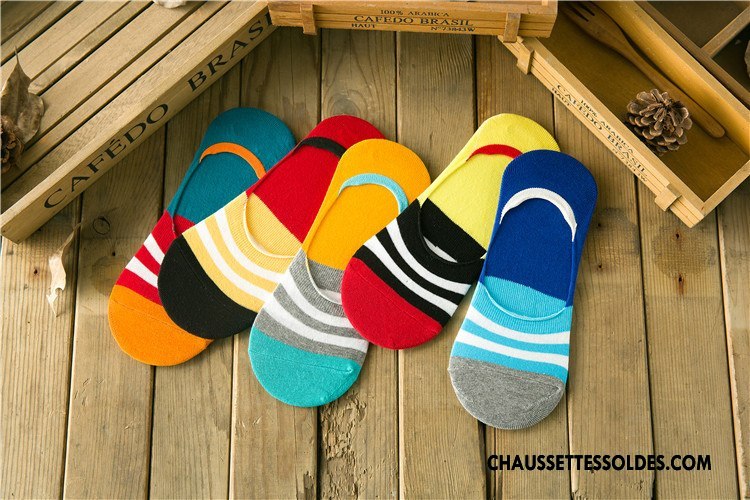 Chaussettes Invisibles Homme Lovers Le Nouveau Rayé Été Chaussettes En Coton Coloré