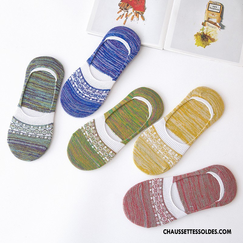 Chaussettes Invisibles Homme Nouvelles Arrivées Antidérapant Style National Rétro Modèle Été Bleu Clair
