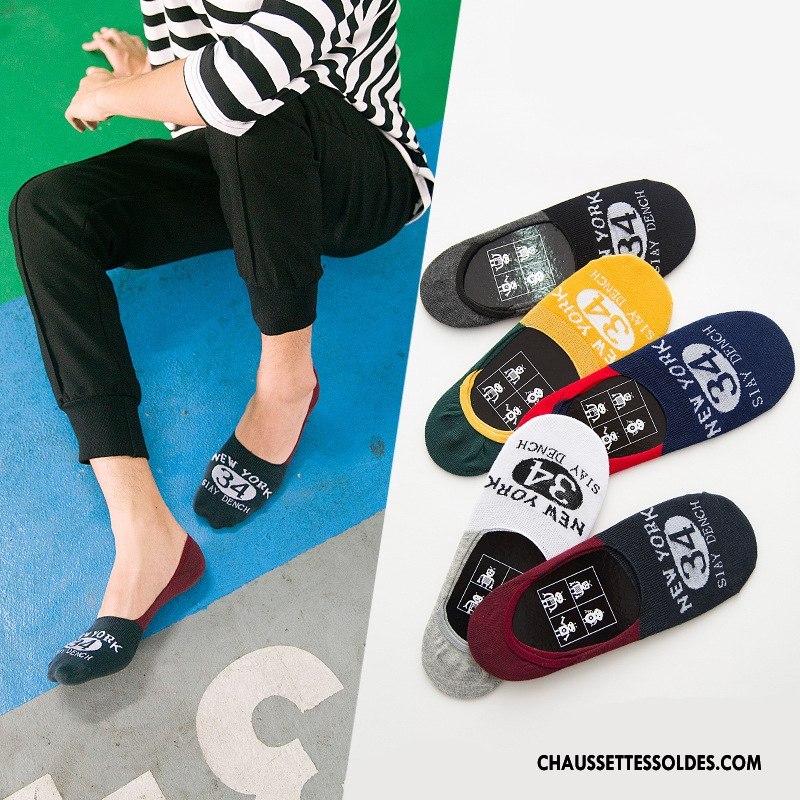 Chaussettes Invisibles Homme Numérique Rétro Été Couleur De Contraste Coloré Clair
