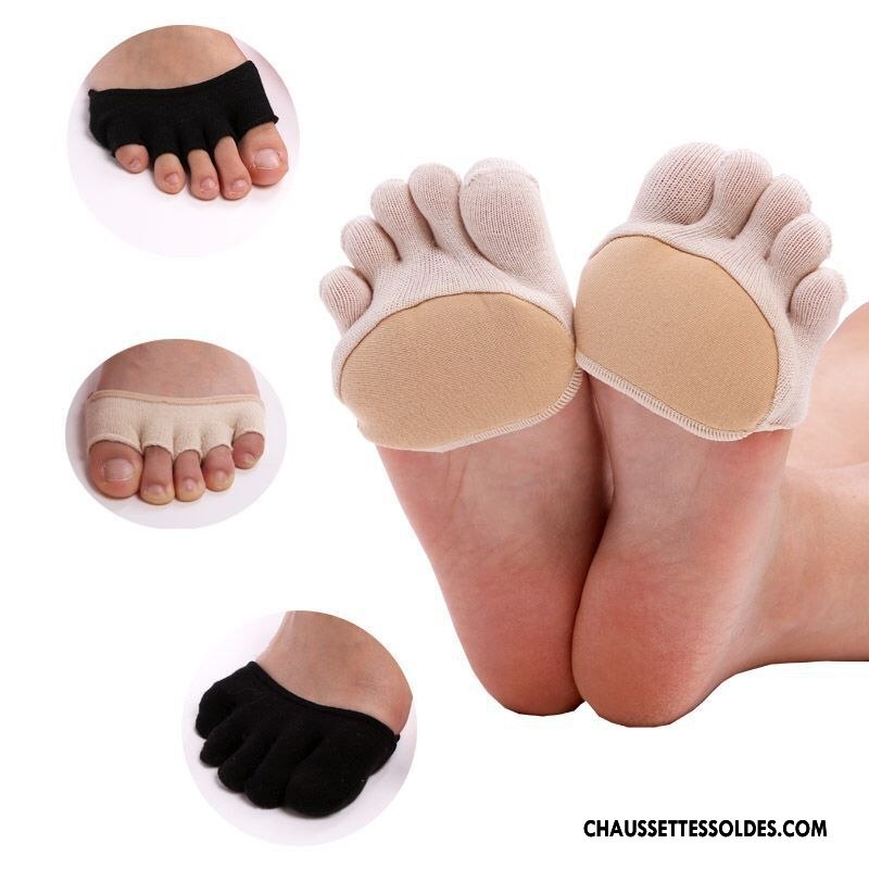 Chaussettes Invisibles Homme Peep-orteil Antidérapant Absorber La Sueur Noir