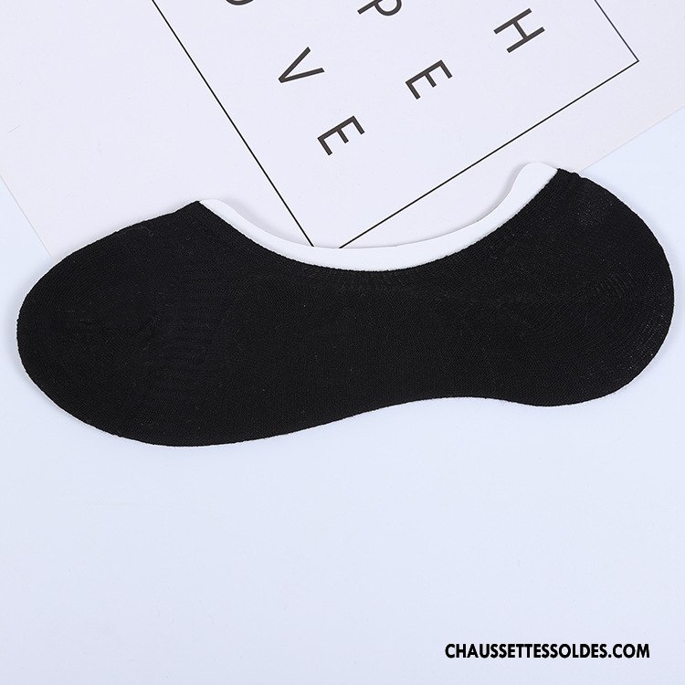 Chaussettes Invisibles Homme Tendance 100% Coton Été Le Nouveau Matelassé Casual Noir Clair