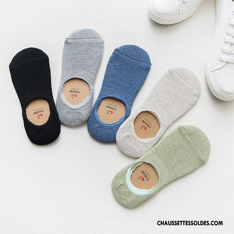 Chaussettes Invisibles Homme Terry Nouvelles Arrivées Chaussette Basse Coupée Renforcé Plus De Velours Pure Bleu