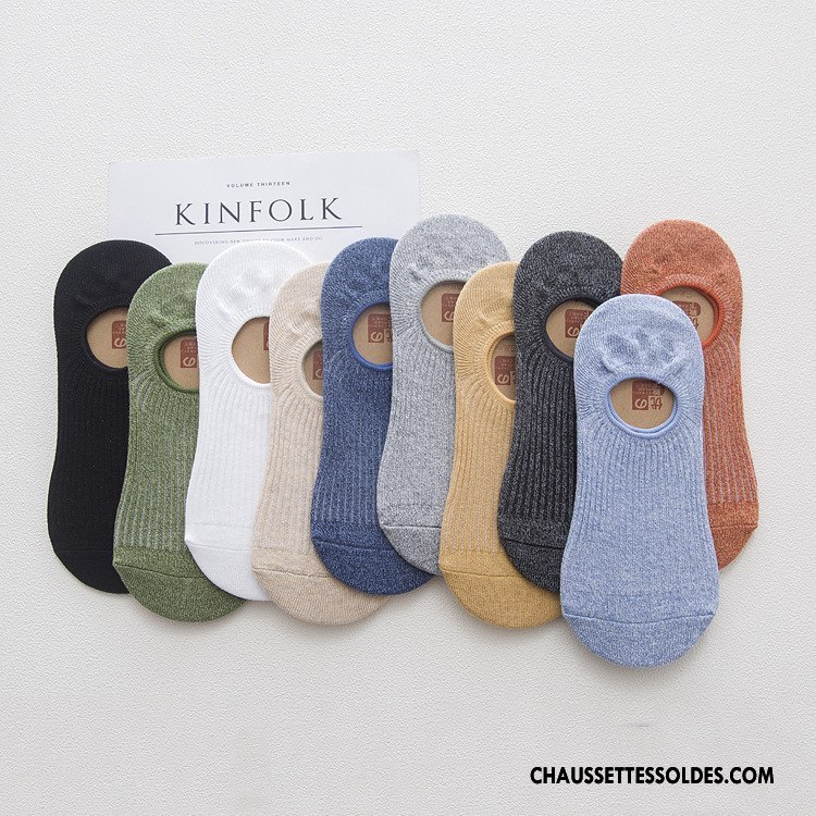 Chaussettes Invisibles Homme Tous Les Assortis 100% Coton Été Absorber La Sueur Chaussette Courte Anti-odeur Pure Bleu Clair