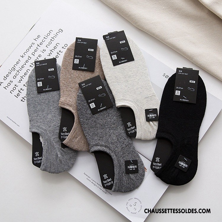 Chaussettes Invisibles Homme Yarn Nouvelles Arrivées Chaussette Basse Coupée 100% Coton Tendance Bambou Pure Noir