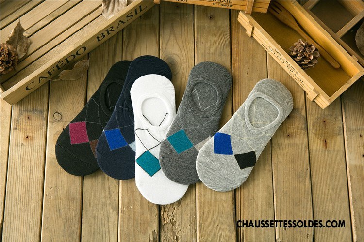 Chaussettes Invisibles Homme Été Le Nouveau Matelassé Printemps Rhombe