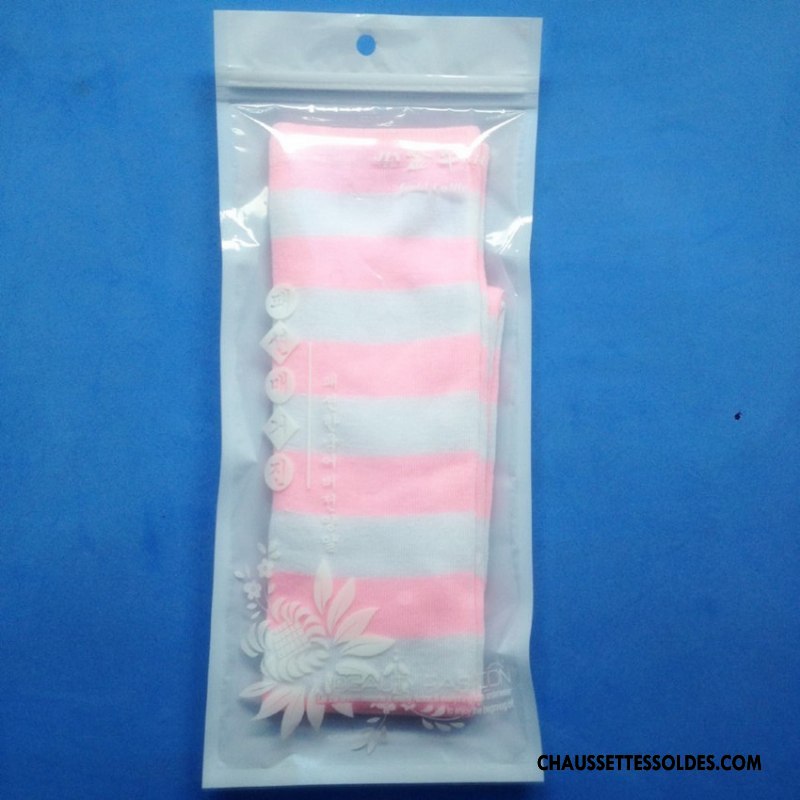 Chaussettes Longues Femme Chaussette Longue Tous Les Assortis Long Stock Haute Rayé Fille Coloré Rose