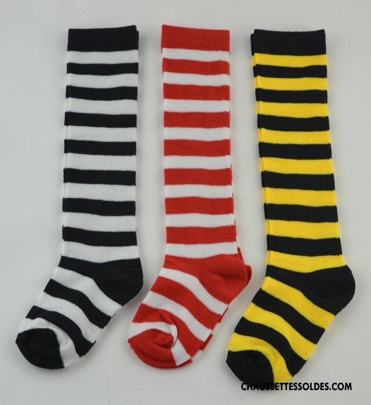 Chaussettes Longues Femme Danse Zèbre Long Stock Rayé Enfant Jaune