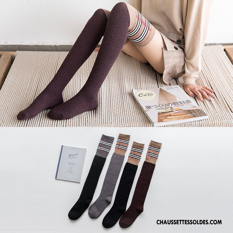 Chaussettes Longues Femme Gros Haute Cachemire De Lapin Carreaux Britanique