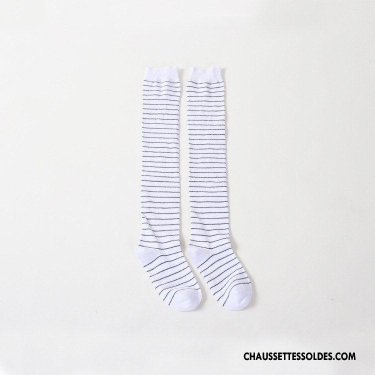 Chaussettes Longues Femme L'automne Antidérapant 100% Coton Hiver Blanc
