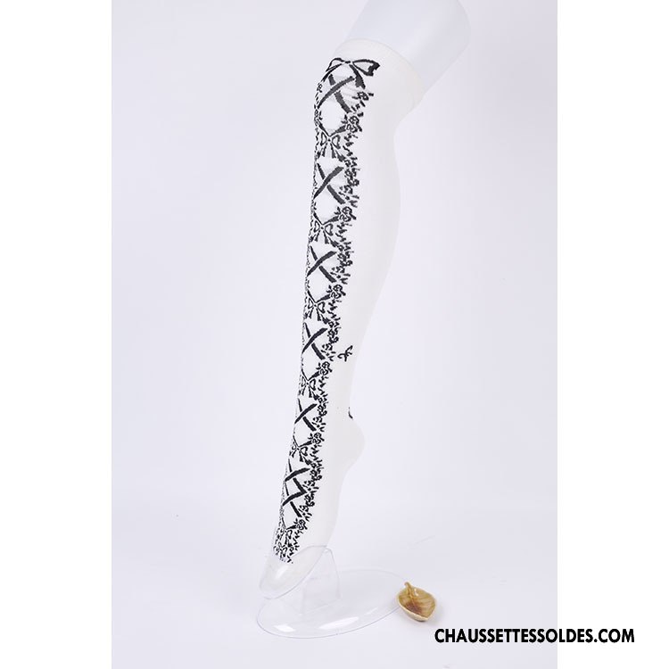 Chaussettes Longues Femme L'automne Sexy Nouvelles Arrivées Fleur Gros Dame Blanc