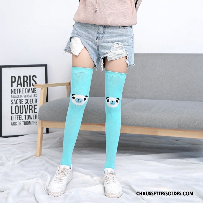 Chaussettes Longues Femme Le Nouveau Dessin Animé Antidérapant L'automne Haute Long Stock Vert