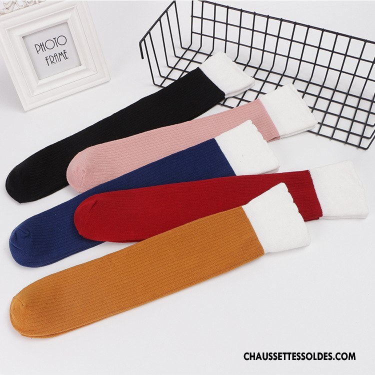 Chaussettes Longues Femme Le Nouveau L'automne Hiver Dame Long Stock Dentelle Pure Rose